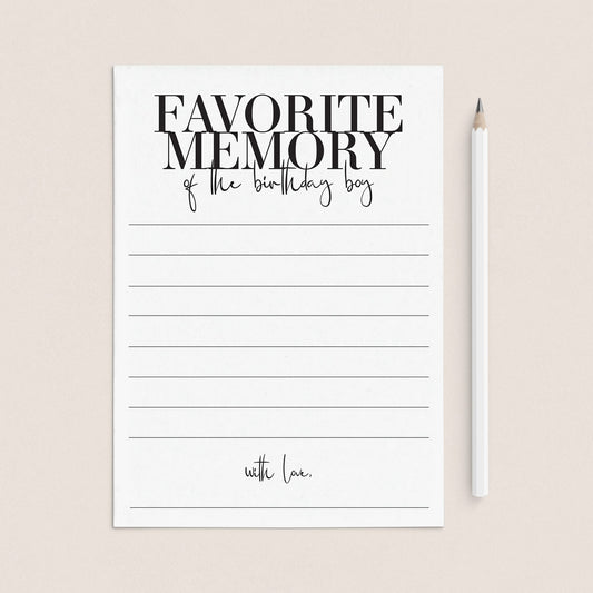 My Favorite Memory With The Birthday Boy Cards Printable by LittleSizzle