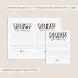 My Favorite Memory With The Birthday Boy Cards Printable