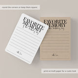 My Favorite Memory With The Birthday Boy Cards Printable