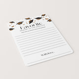 Graduation Favorite Memory Cards Printable