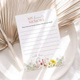 Wildflower First Birthday Game Card My Favorite Memory Of The Birthday Girl