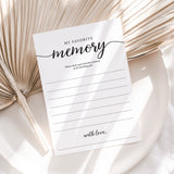 Favourite Memory Of The Birthday Girl Cards Printable