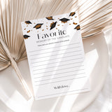 Graduation Favorite Memory Cards Printable