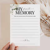 My Favorite Memory Wedding Anniversary Party Printable