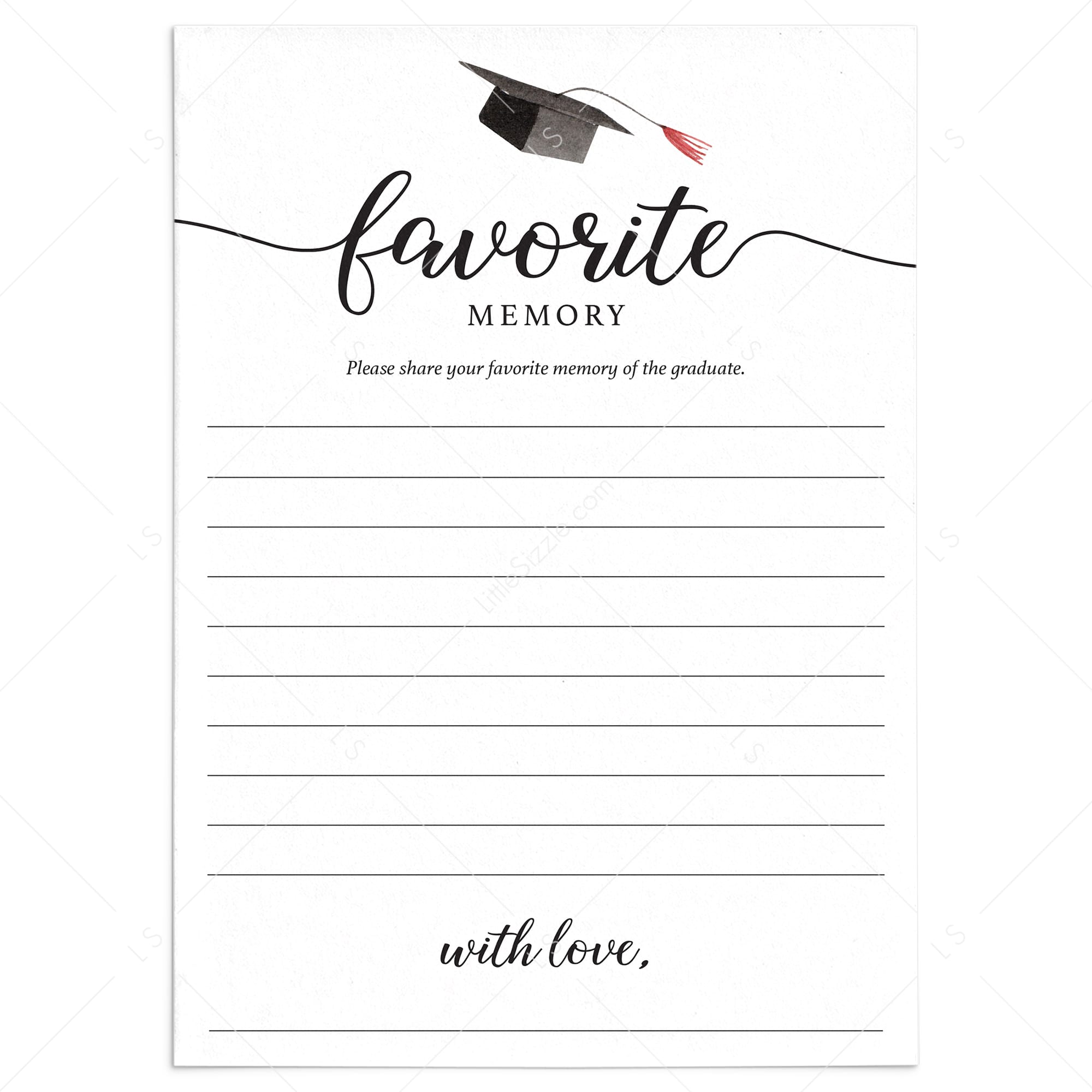Favorite Memory Of The Graduate Cards Printable by LittleSizzle