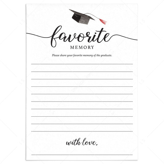 Favorite Memory Of The Graduate Cards Printable by LittleSizzle