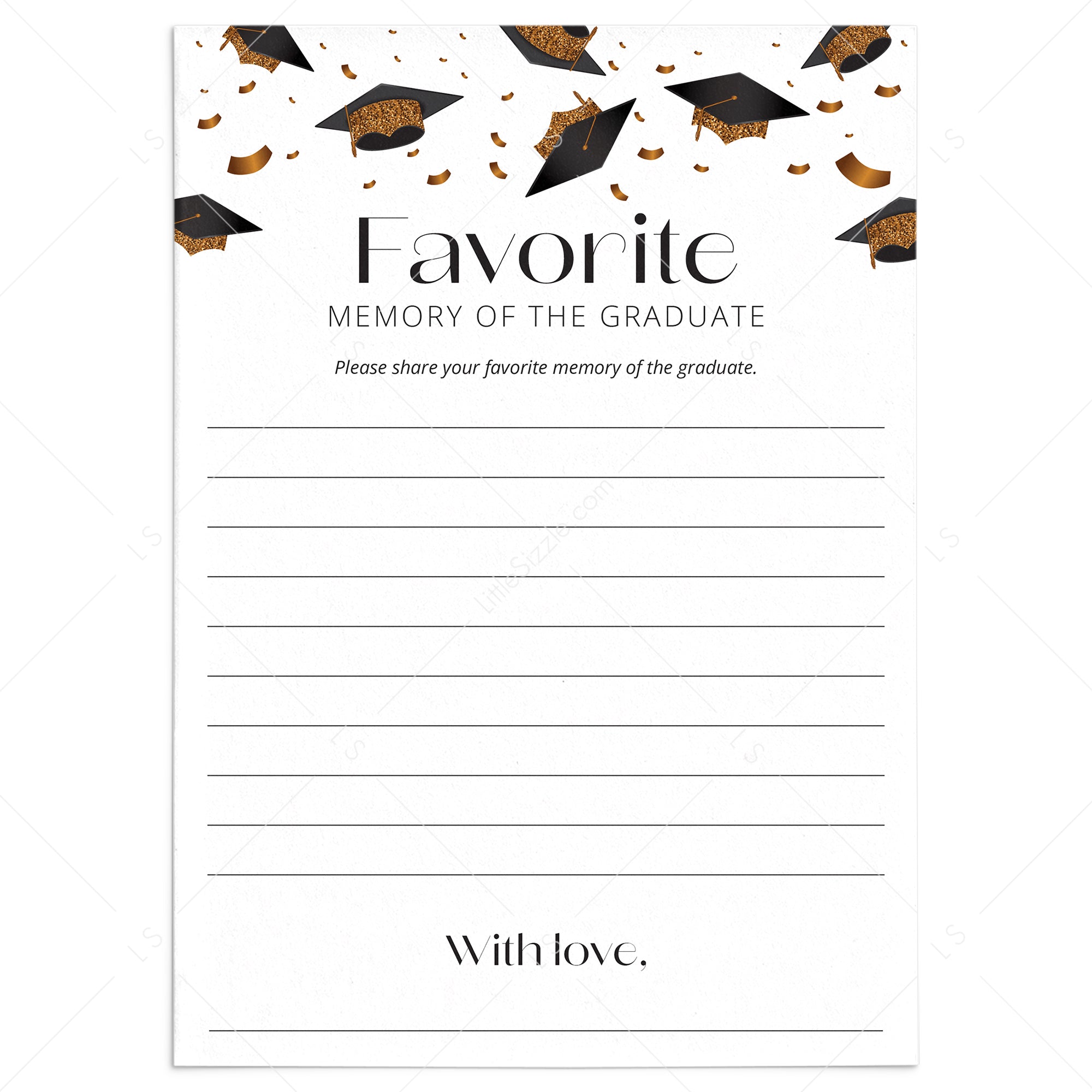 Graduation Favorite Memory Cards Printable by LittleSizzle