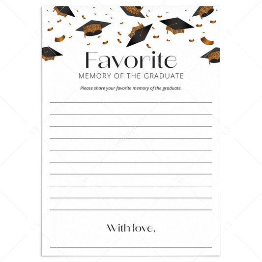 Graduation Favorite Memory Cards Printable by LittleSizzle