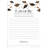 Graduation Favorite Memory Cards Printable by LittleSizzle