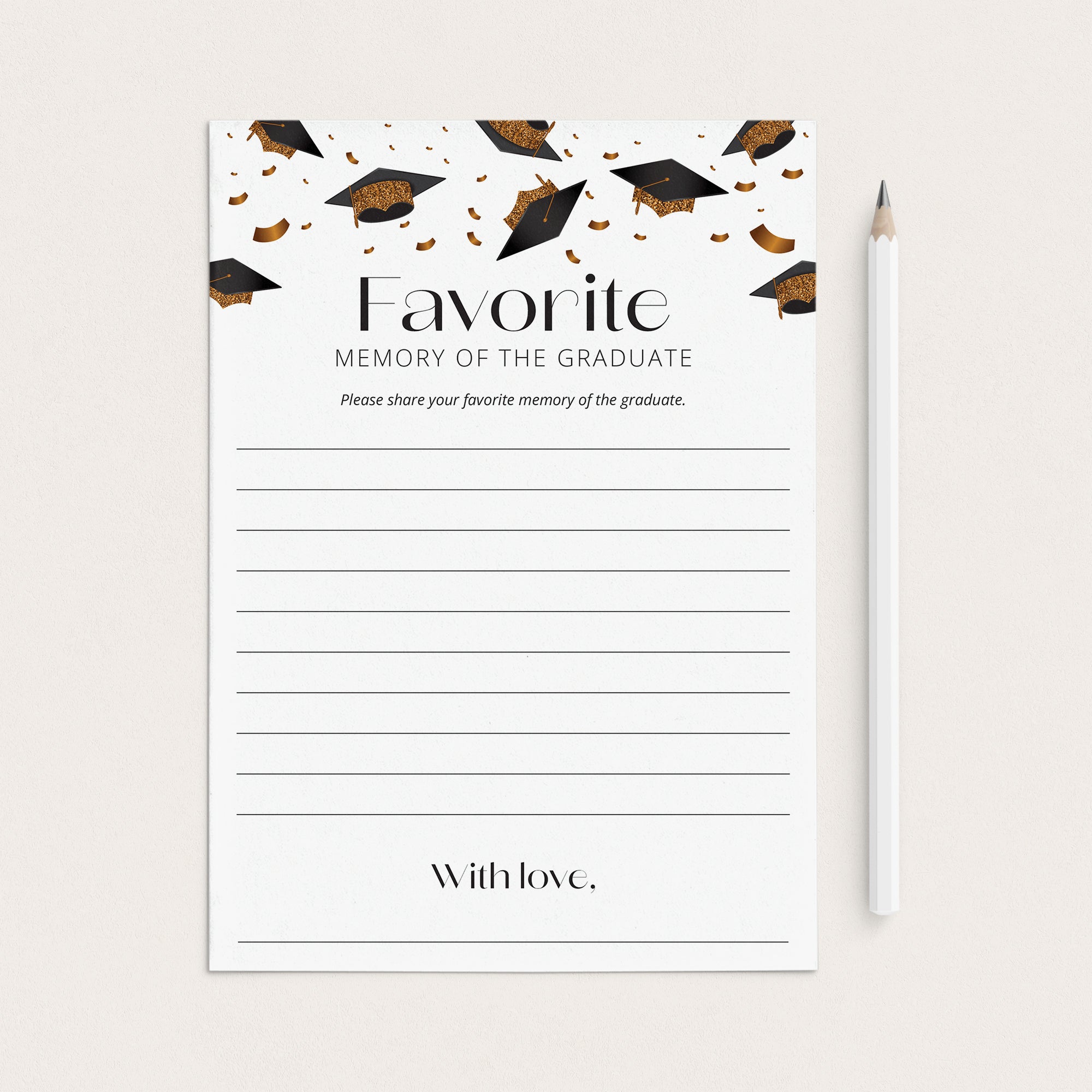 Graduation Favorite Memory Cards Printable by LittleSizzle