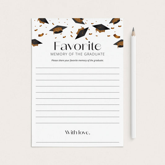 Graduation Favorite Memory Cards Printable by LittleSizzle
