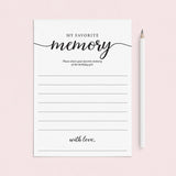 Favourite Memory Of The Birthday Girl Cards Printable by LittleSizzle