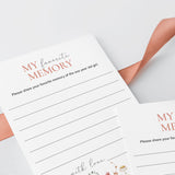 Wildflower First Birthday Game Card My Favorite Memory Of The Birthday Girl