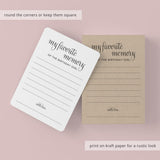 Share Your Favorite Memory Of The Birthday Girl Cards Printable