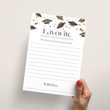 Graduation Favorite Memory Cards Printable