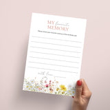 Wildflower Birthday Party Favorite Memory Cards Printable