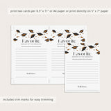 Graduation Favorite Memory Cards Printable
