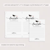 Favorite Memory Of The Graduate Cards Printable
