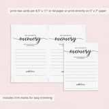 Favourite Memory Of The Birthday Girl Cards Printable
