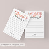 Favorite Memory With The Birthday Girl Cards Printable