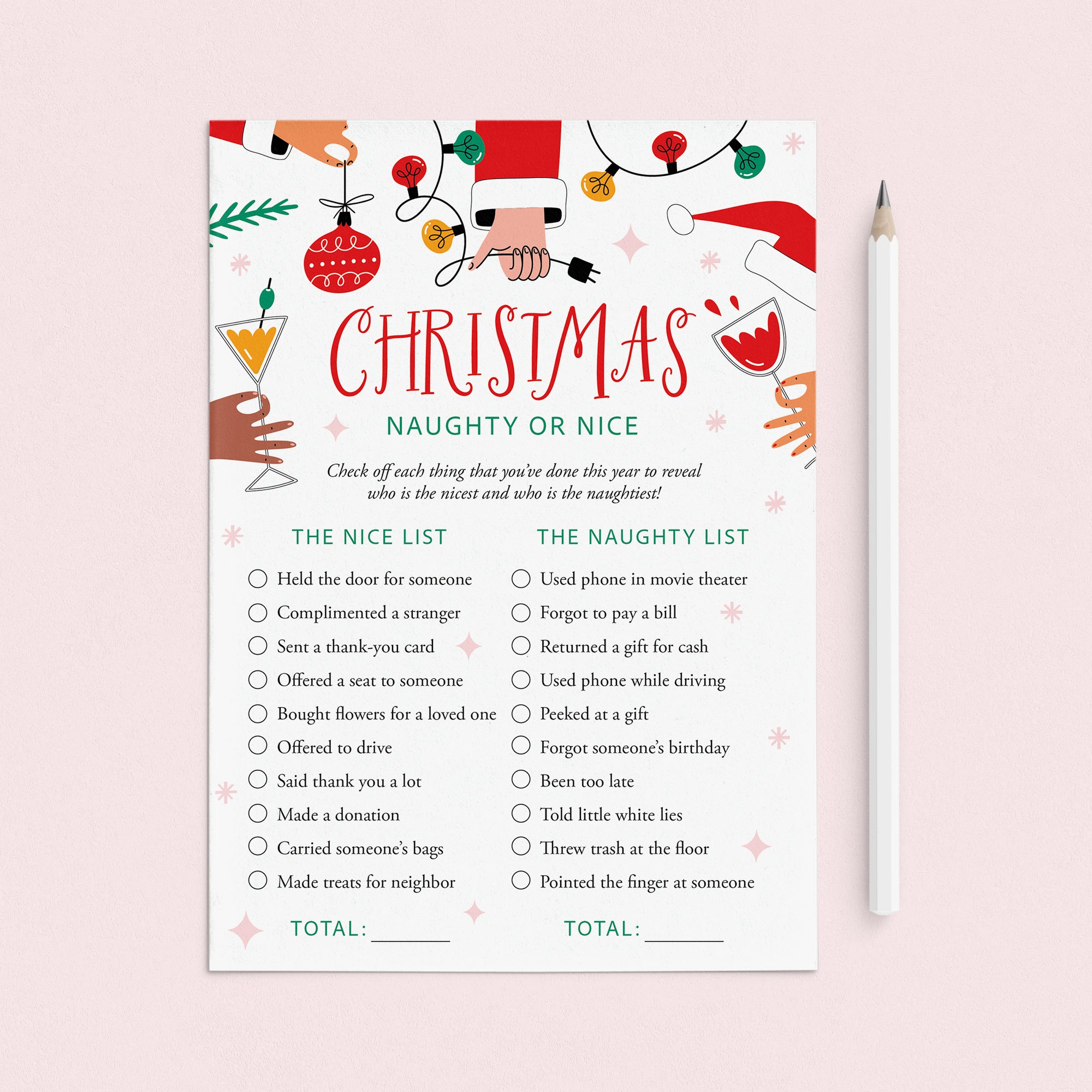 Santa's Naughty or Nice List for Adults Printable by LittleSizzle