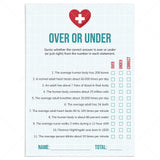Nurse Game Over or Under with Answers Printable by LittleSizzle