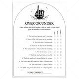 Halloween Wedding Shower Game Over or Under by LittleSizzle