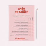 Over or Under Bridal Shower Game Printable Pink and Red by LittleSizzle