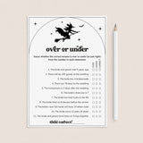 Salem Witchy Bride Bridal Shower Game Over or Under Digital Download by LittleSizzle