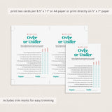 Medical Over or Under Game with Answer Key Printable