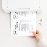 Over or Under Wedding Shower Game Printable