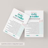 Medical Over or Under Game with Answer Key Printable
