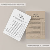 Printable Engagement Party Game Over or Under