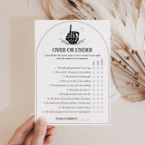 Halloween Wedding Shower Game Over or Under