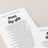 Family Reunion Pass The Gift Game Printable