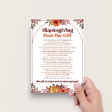Thanksgiving Pass The Present Game Printable