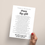 Family Reunion Pass The Gift Game Printable
