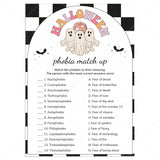 Boo Crew Halloween Party Phobia Quiz with Answer Key by LittleSizzle