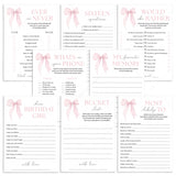 Pink Bow Sweet Sixteen Birthday Party Games Bundle Printable by LittleSizzle