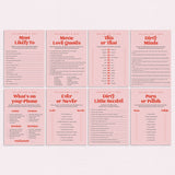 Red and Pink Galentines Party Games Printable by LittleSizzle