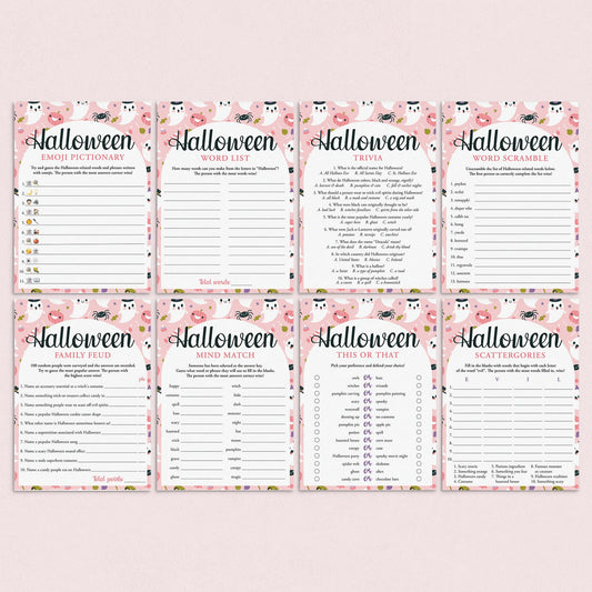 Pink Halloween Games Bundle for Girls Printable by LittleSizzle