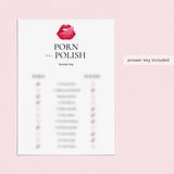 Porn or Polish Game with Answer Key Printable