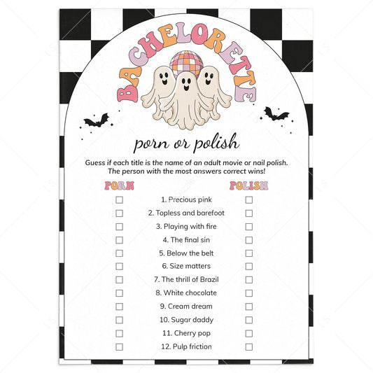 Let's Go Ghouls Bach Party Game Porn or Polish Instant Download by LittleSizzle