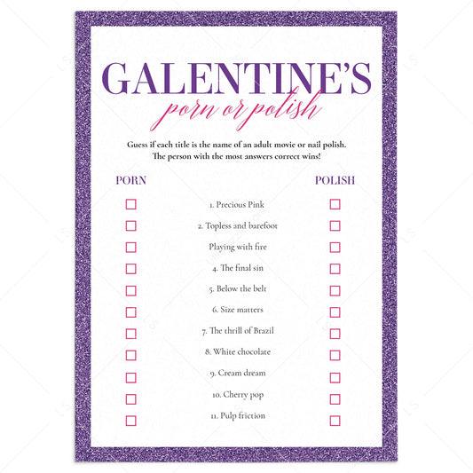 Galentine's Day Porn or Polish Quiz with Answers by LittleSizzle