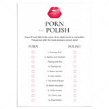 Porn or Polish Game with Answer Key Printable by LittleSizzle