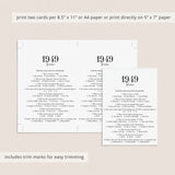 1949 Trivia Quiz with Answer Key Instant Download