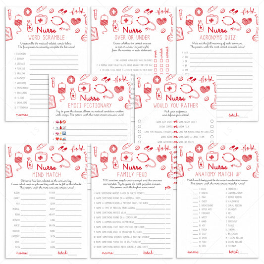 8 Printable Nurse Trivia Games by LittleSizzle