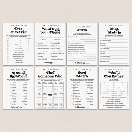 Printable Family Reunion Games & Activities for All Ages by LittleSizzle