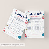 Printable Labor Day Word Search with Answers