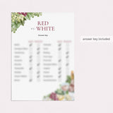 Wine Party Red or White Game Printable | How Well Do You Know Wine
